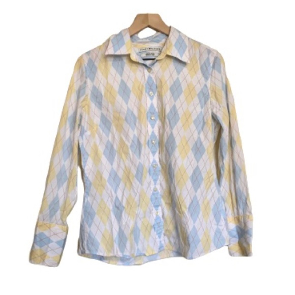 Tommy Hilfiger Men’s Yellow Diamond Button Shirt
